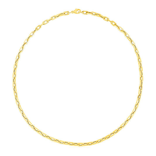 14k Yellow Gold Paperclip Chain Necklace 