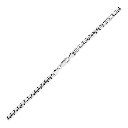 Sterling Silver Rhodium Plated Round Box Chain (4.40 mm) 