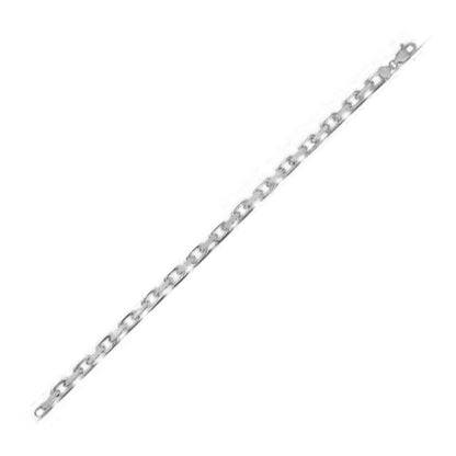 14k White Gold French Cable Chain Bracelet  (4.80 mm) 