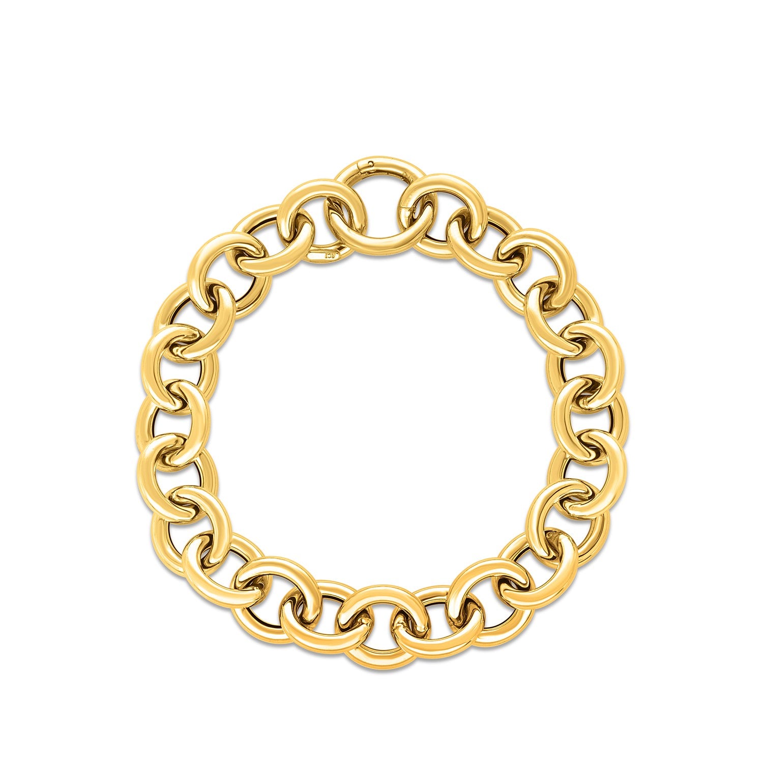 14k Yellow Gold Round Link Bracelet (11.60 mm) 