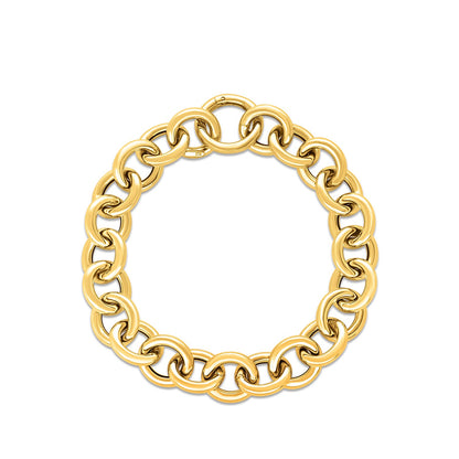 14k Yellow Gold Round Link Bracelet (11.60 mm) 