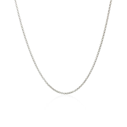 14k White Gold Diamond Cut Rolo Chain (1.10 mm) 