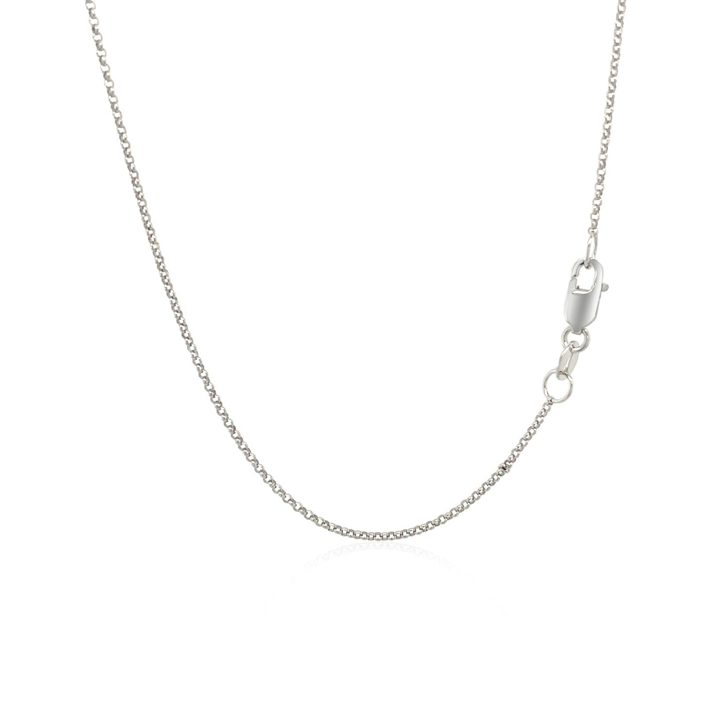 14k White Gold Diamond Cut Rolo Chain (1.10 mm) 