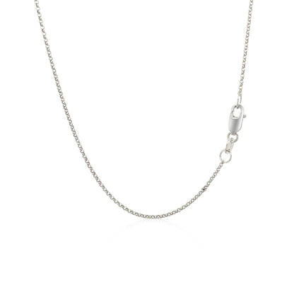 14k White Gold Diamond Cut Rolo Chain (1.10 mm) 