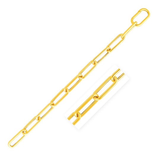 14k Yellow Gold Lite Round Wire Paperclip Bracelet  (8.50 mm) 