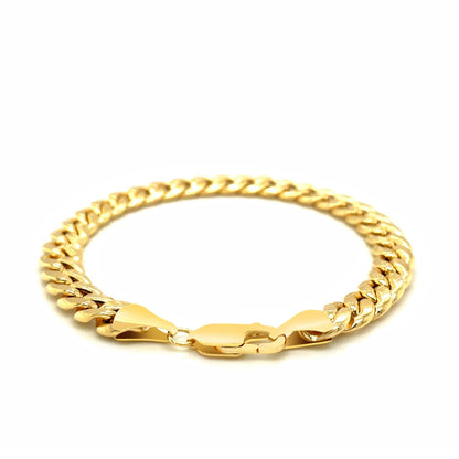 14k Yellow Gold Miami Cuban Semi Solid Bracelet (8.00 mm) 