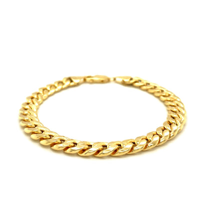 14k Yellow Gold Miami Cuban Semi Solid Bracelet (8.00 mm) 