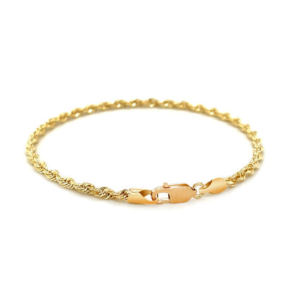 10k Yellow Gold Solid Diamond Cut Rope Bracelet (2.75 mm) 