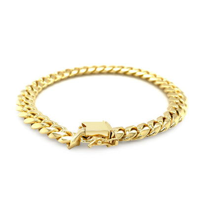 14k Yellow Gold Classic Miami Cuban Solid Bracelet (8.20 mm) 