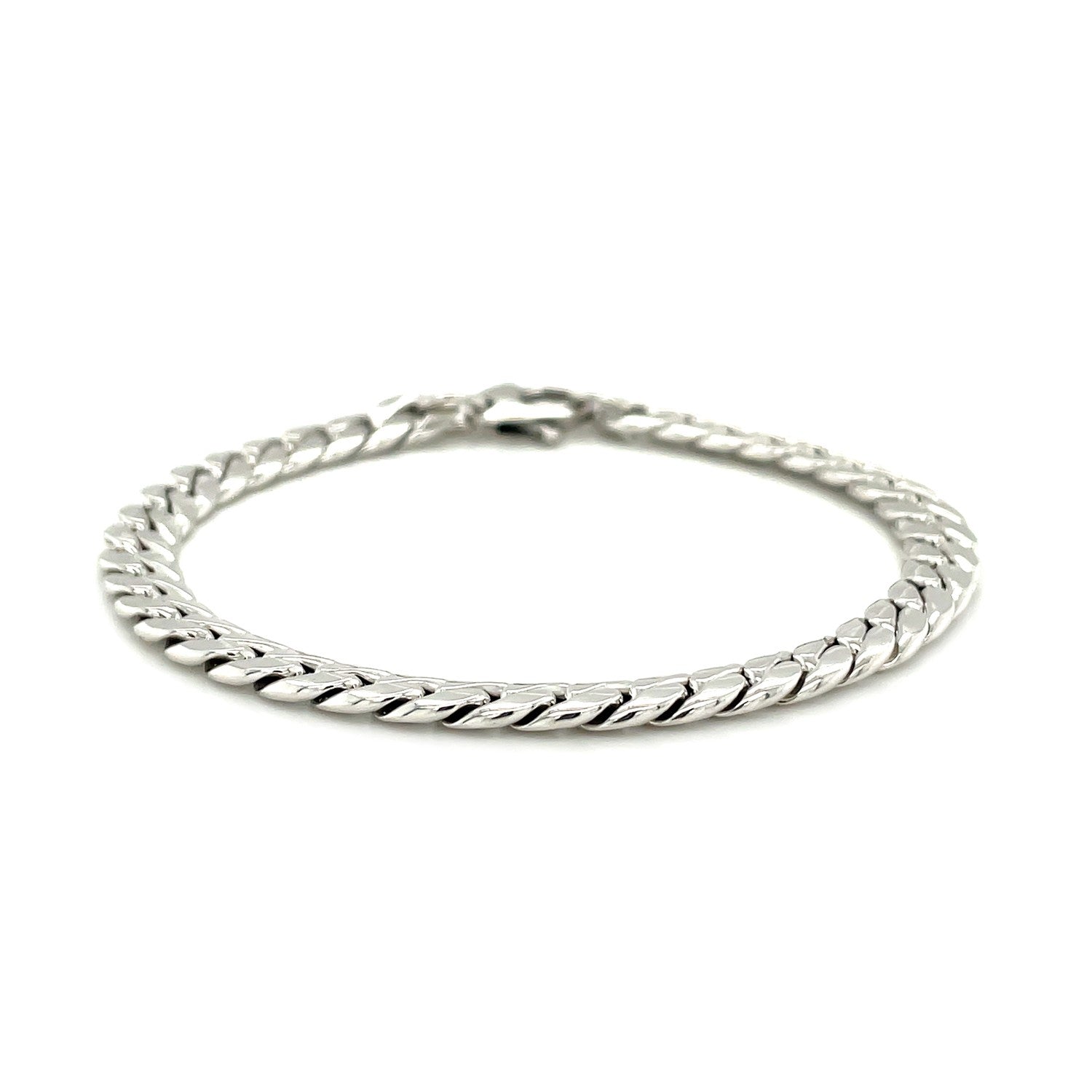 14K White Gold Cuban Link Bracelet (5.90 mm) 