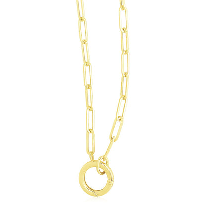 14k Yellow Gold High Polish The Invisible Paperclip Clasp Necklace 