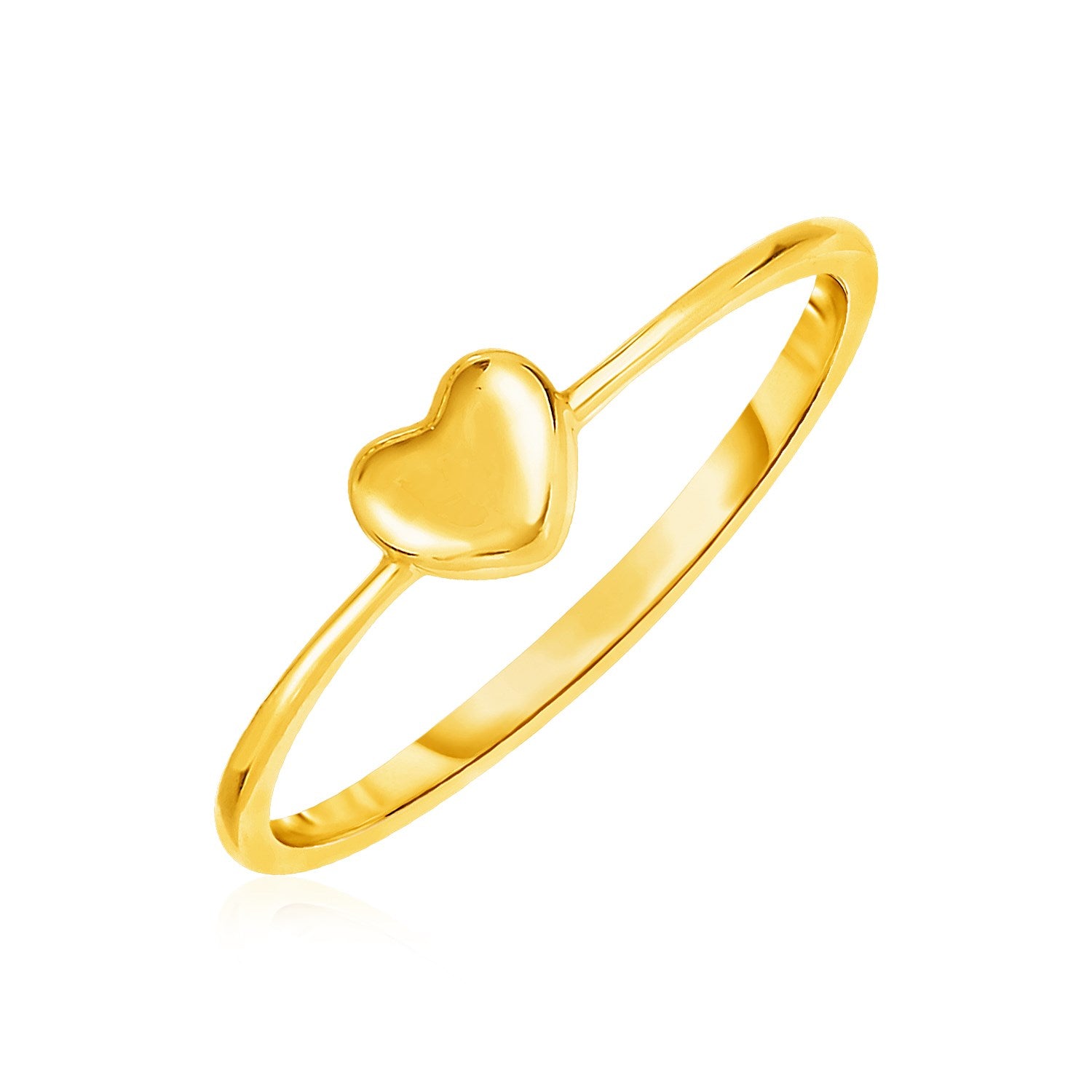 14k Yellow Gold Ring with Puffed Heart(1.40 mm) 