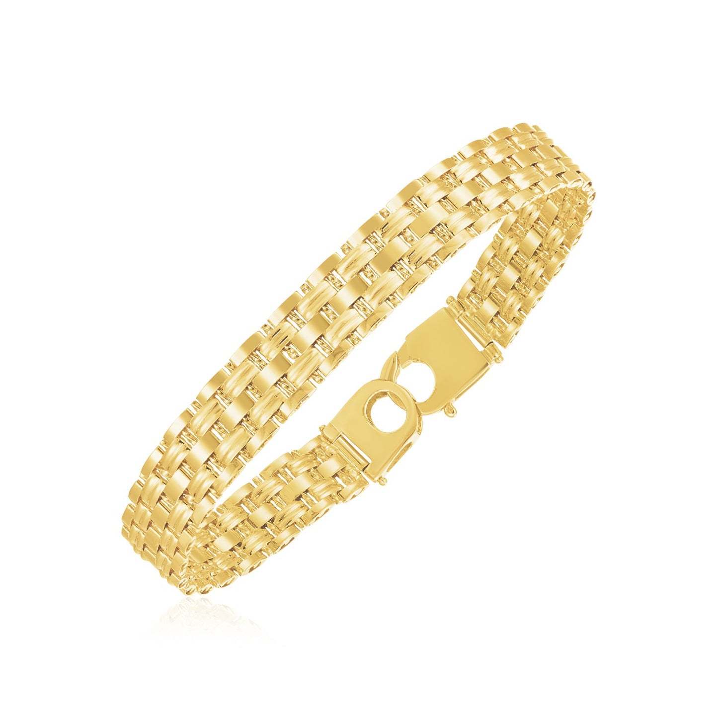 14k Yellow Gold High Polish Panther Link Bracelet  (10.00 mm) 