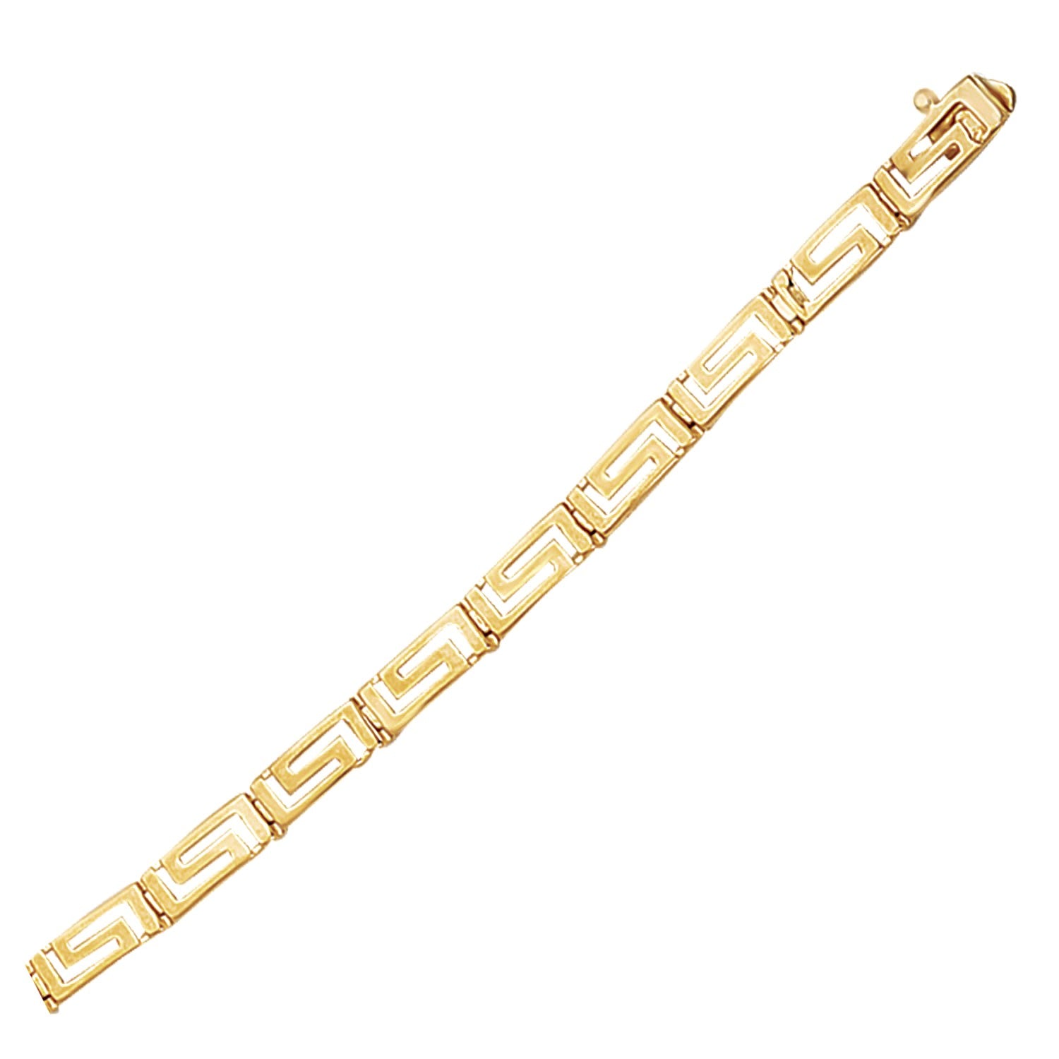 14k Yellow Gold Greek Fret Design Fancy Bracelet (3.30 mm) 