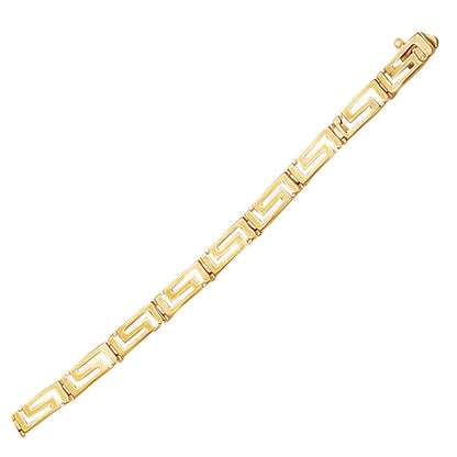 14k Yellow Gold Greek Fret Design Fancy Bracelet (3.30 mm) 