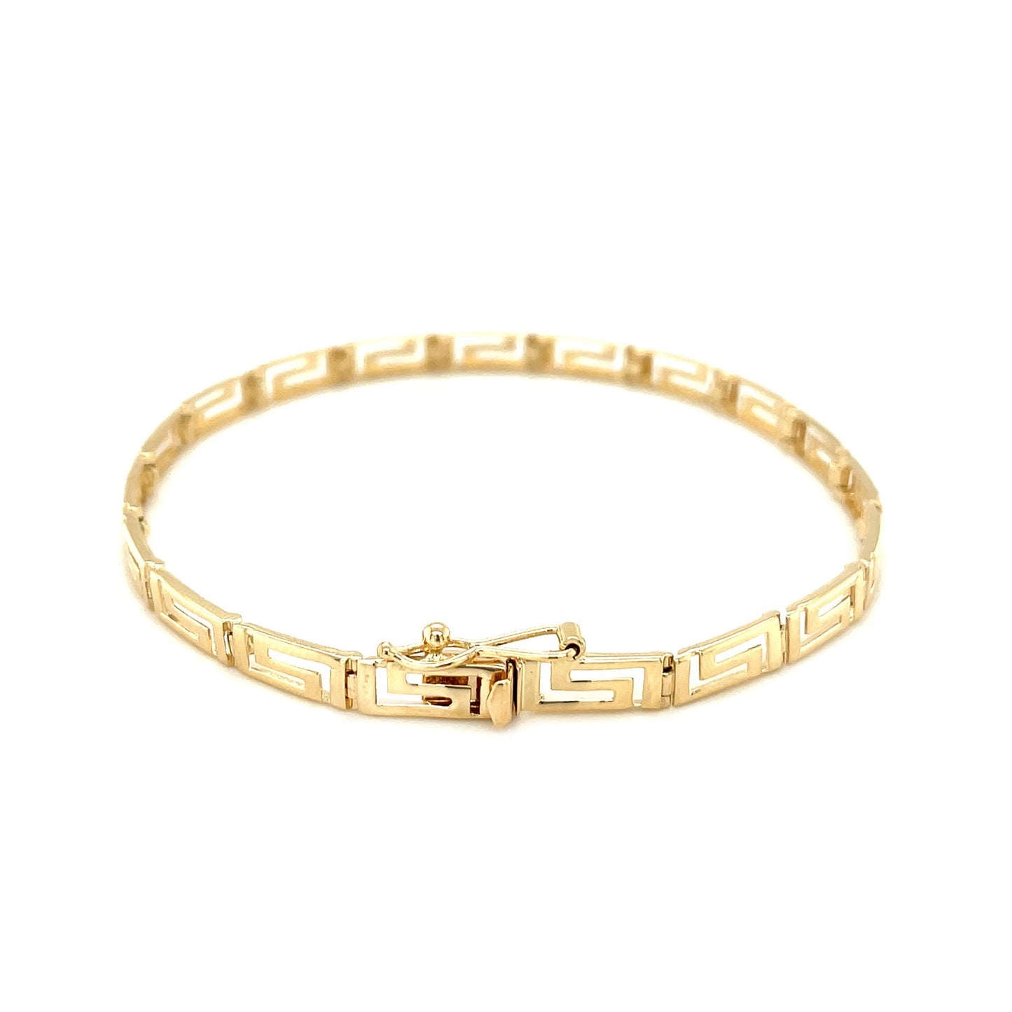 14k Yellow Gold Greek Fret Design Fancy Bracelet (3.30 mm) 