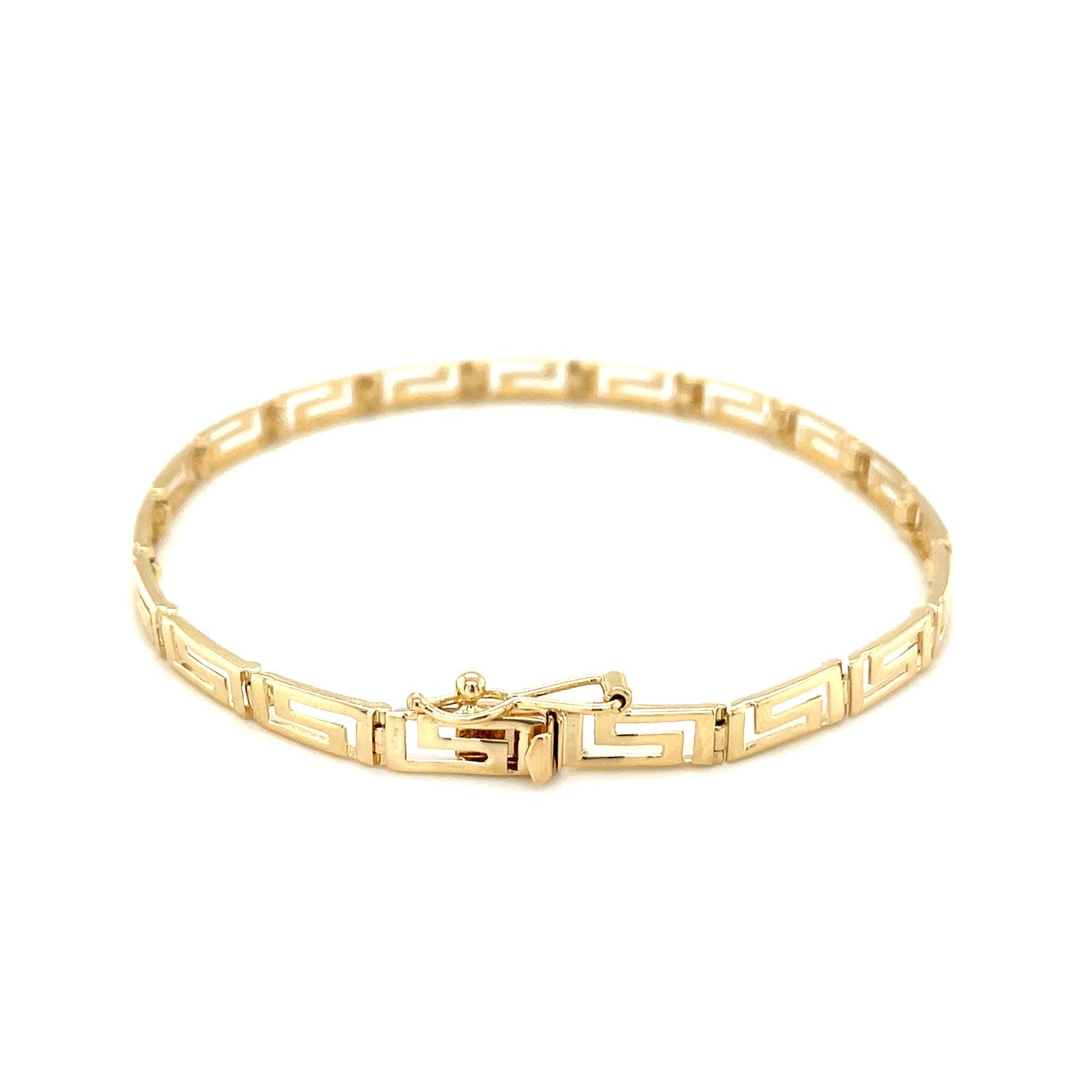 14k Yellow Gold Greek Fret Design Fancy Bracelet (3.30 mm) 