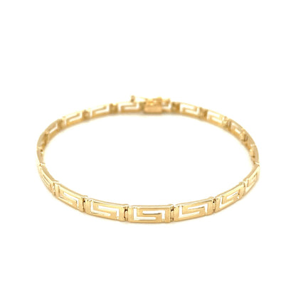 14k Yellow Gold Greek Fret Design Fancy Bracelet (3.30 mm) 