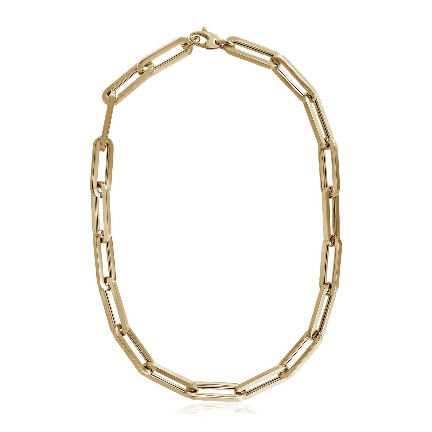 14k Yellow Gold Extra Wide Paperclip Chain Necklace 