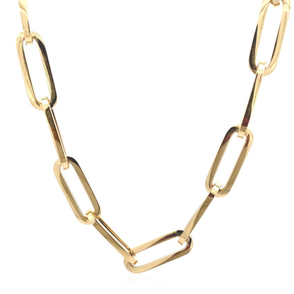 14k Yellow Gold Extra Wide Paperclip Chain Necklace 