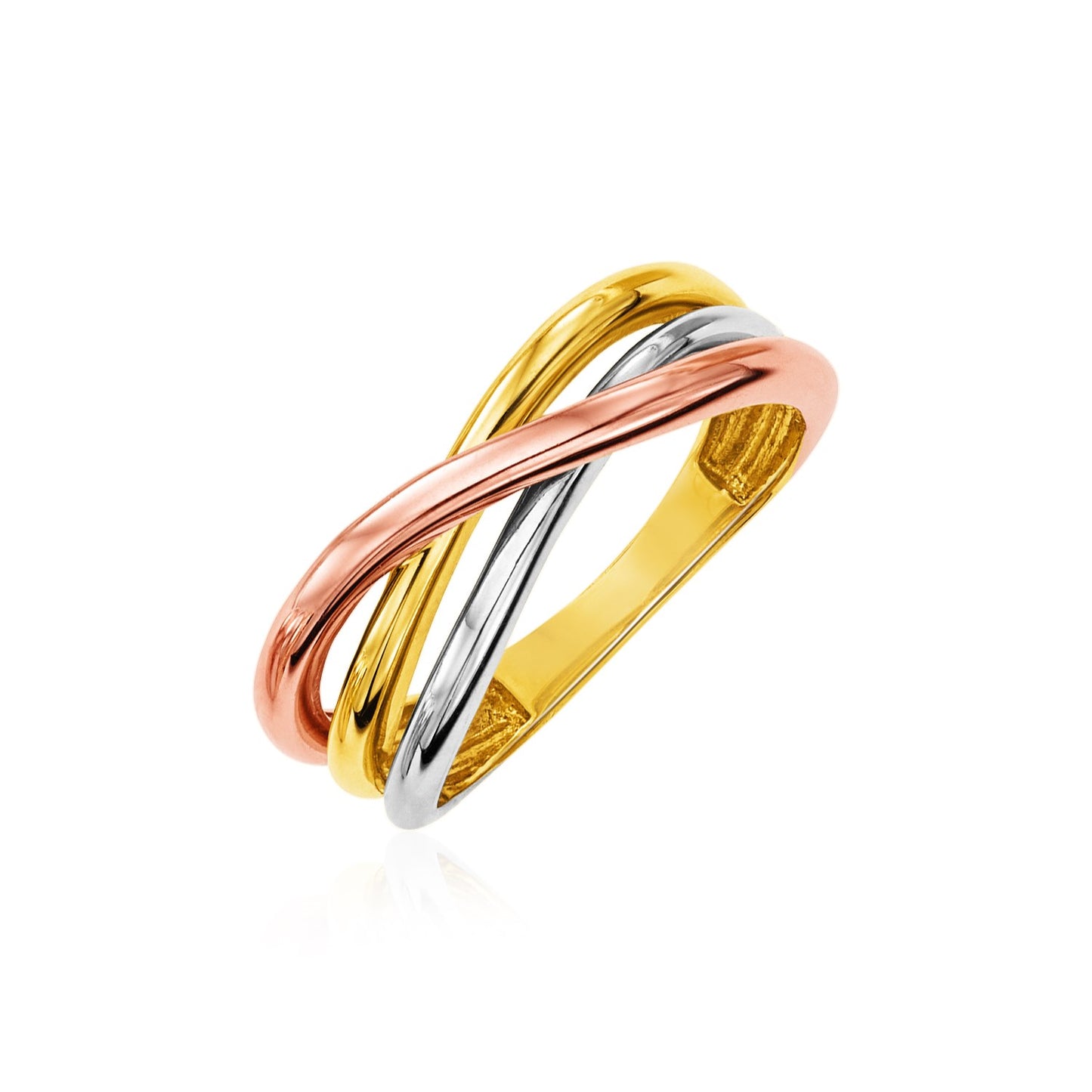 14k Tri Color Gold Twist Style Ring(2.50 mm) 