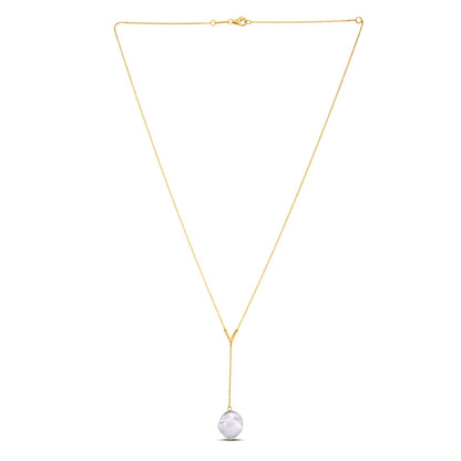 14k Yellow Gold Tesoro Pearl Lariat Necklace 