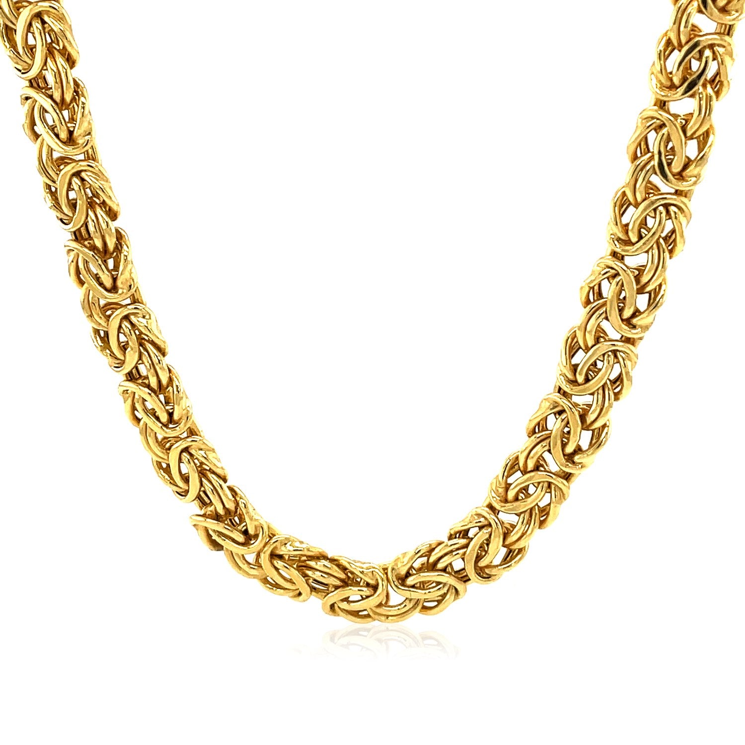 14k Yellow Gold Byzantine Motif Chain Necklace 