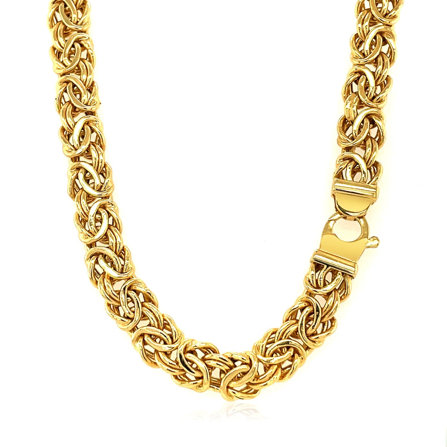 14k Yellow Gold Byzantine Motif Chain Necklace 