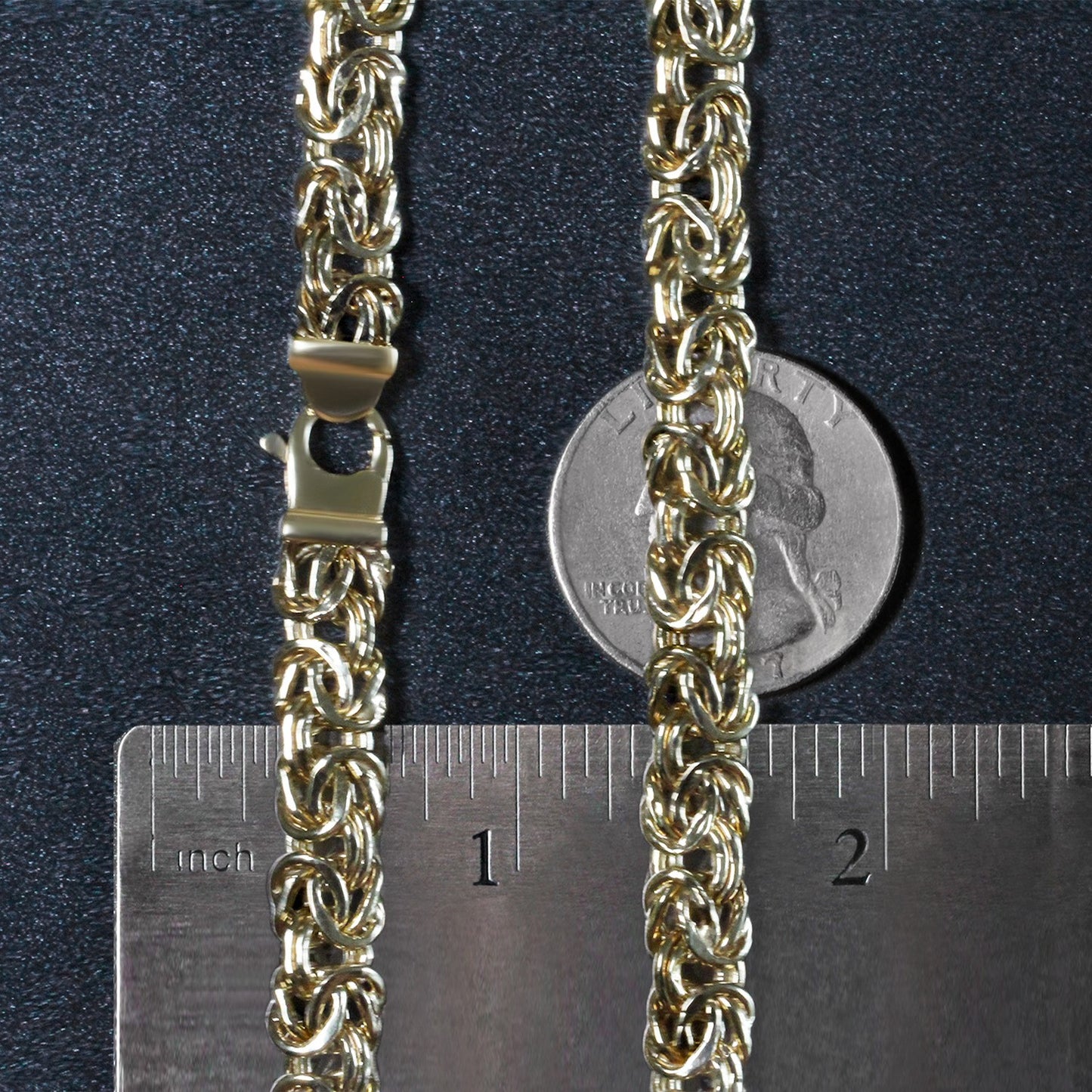 14k Yellow Gold Byzantine Motif Chain Necklace 