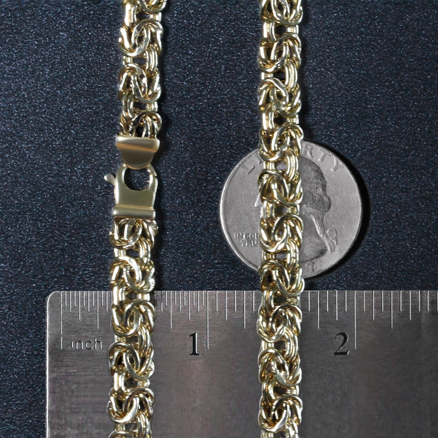 14k Yellow Gold Byzantine Motif Chain Necklace 