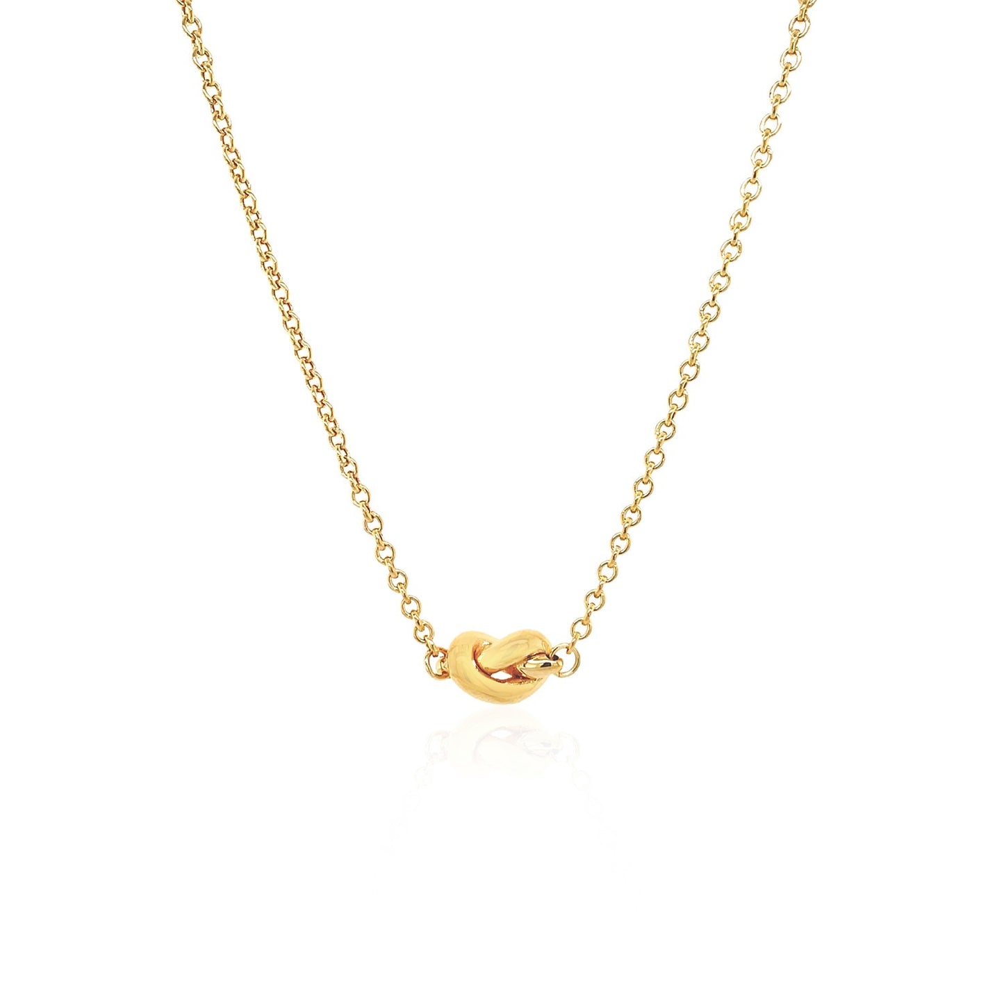 14k Yellow Gold Chain Necklace with Polished Knot 