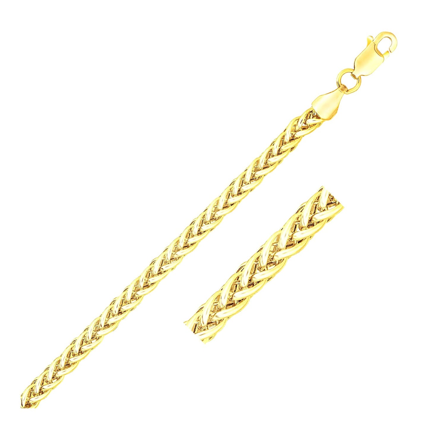 14k Yellow Gold Light Weight Wheat Bracelet  (3.20 mm) 