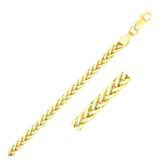 14k Yellow Gold Light Weight Wheat Bracelet  (3.20 mm) 