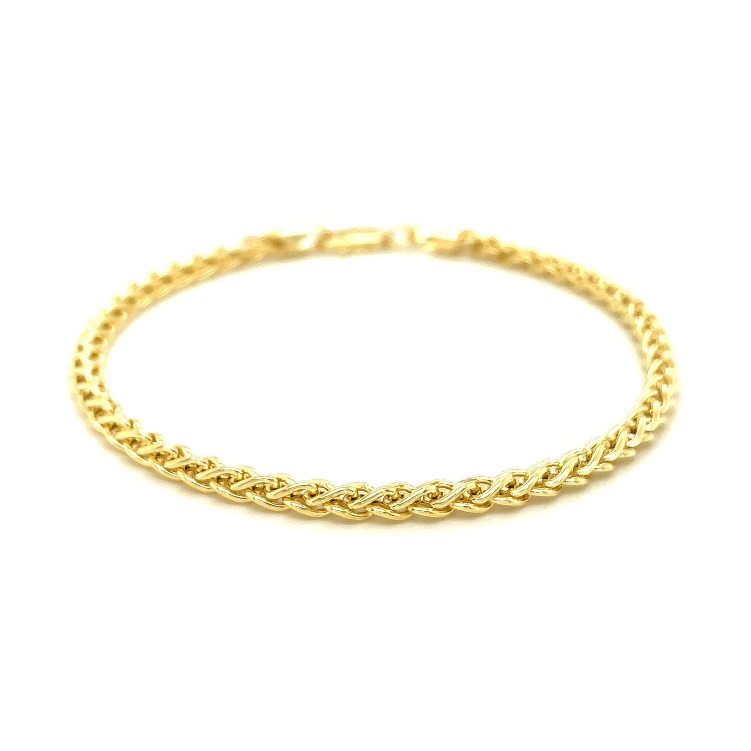 14k Yellow Gold Light Weight Wheat Bracelet  (3.20 mm) 