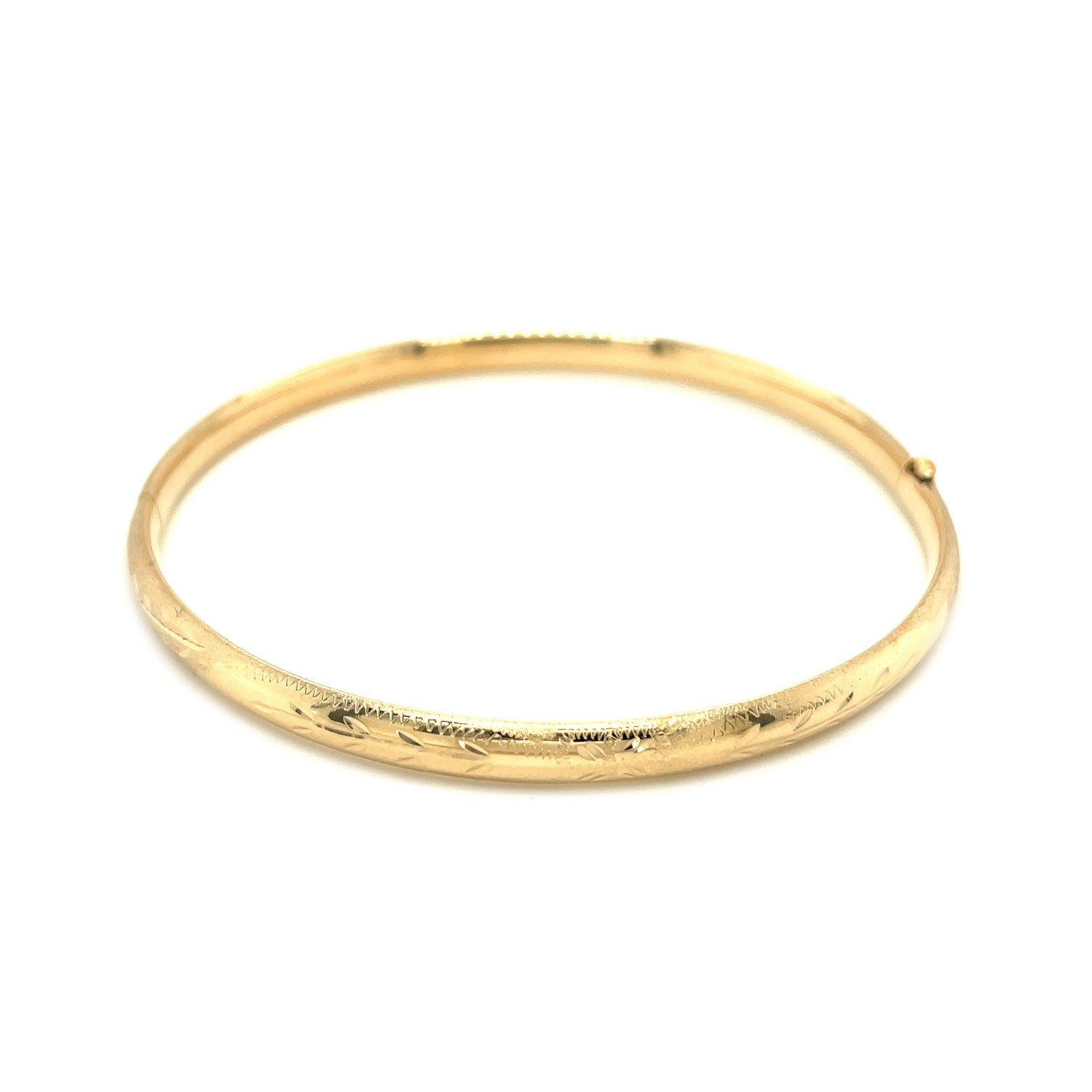 14k Yellow Gold Dome Florentine Design Bangle (5.00 mm) 