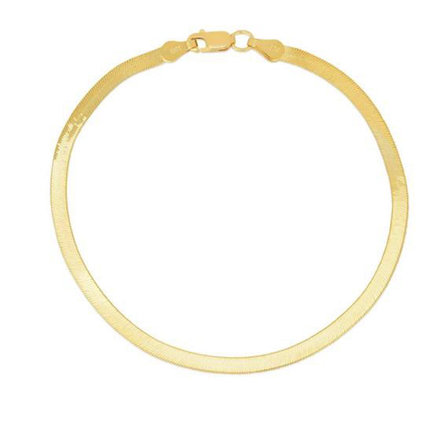 1.5mm 14k Yellow Gold Super Flex Herringbone Bracelet 