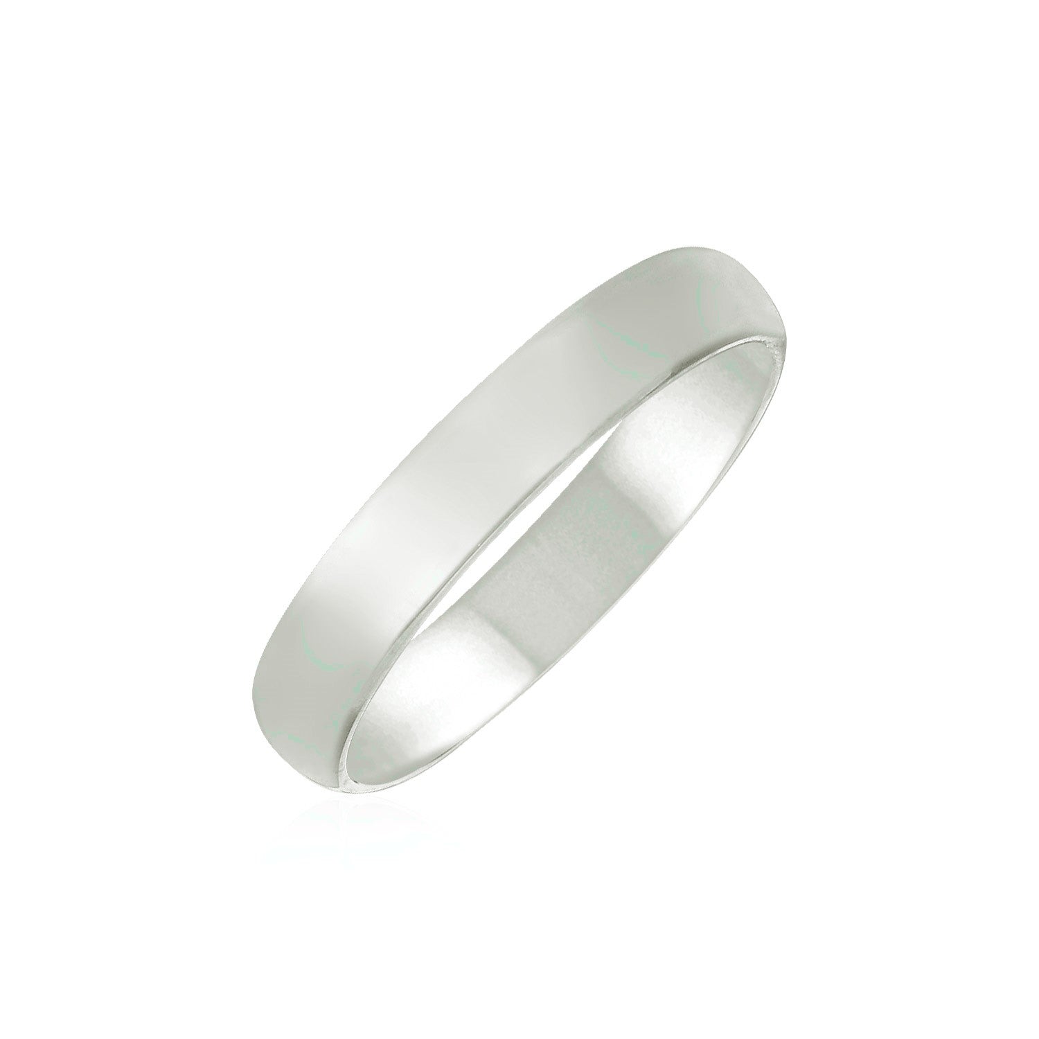 14k White Gold Comfort Fit Wedding Band(4.00 mm) 