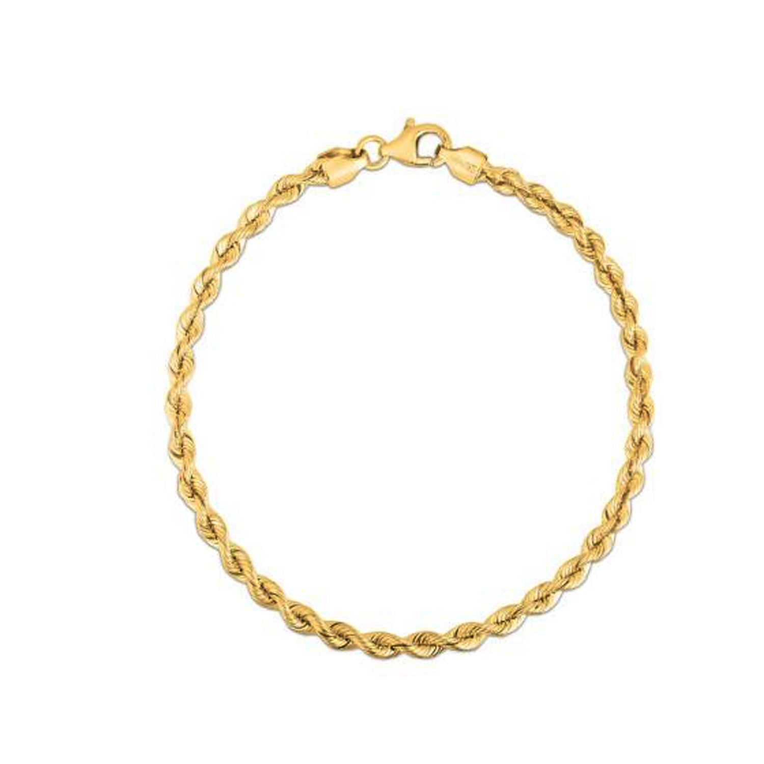 Silk Rope Chain Bracelet in 14k Yellow Gold  (3.00 mm) 