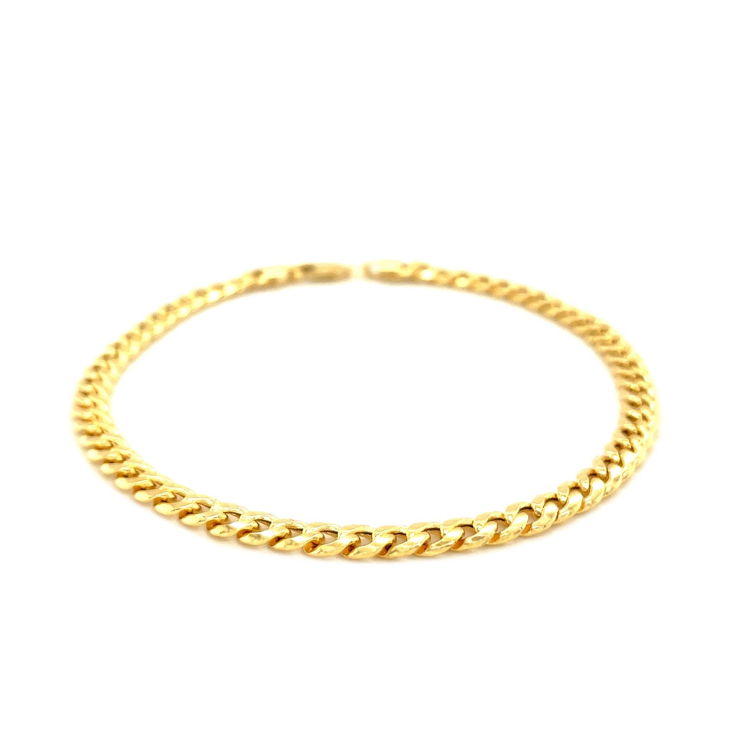 14k Yellow Gold Miami Cuban Semi Solid Bracelet (4.50 mm) 