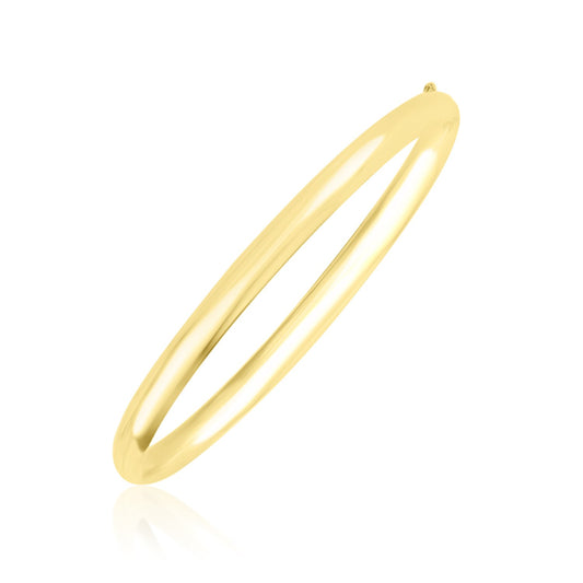 10k Yellow Gold Dome Style Shiny Bangle 