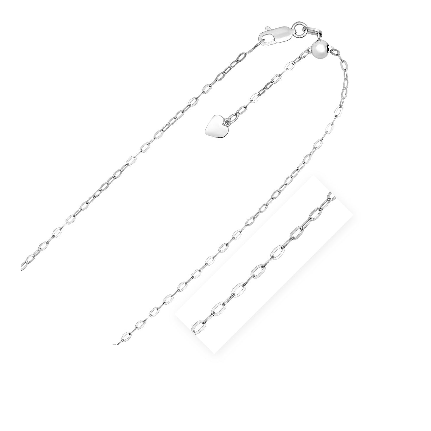 Sterling Silver Adjustable Piatto Chain (1.50 mm) 