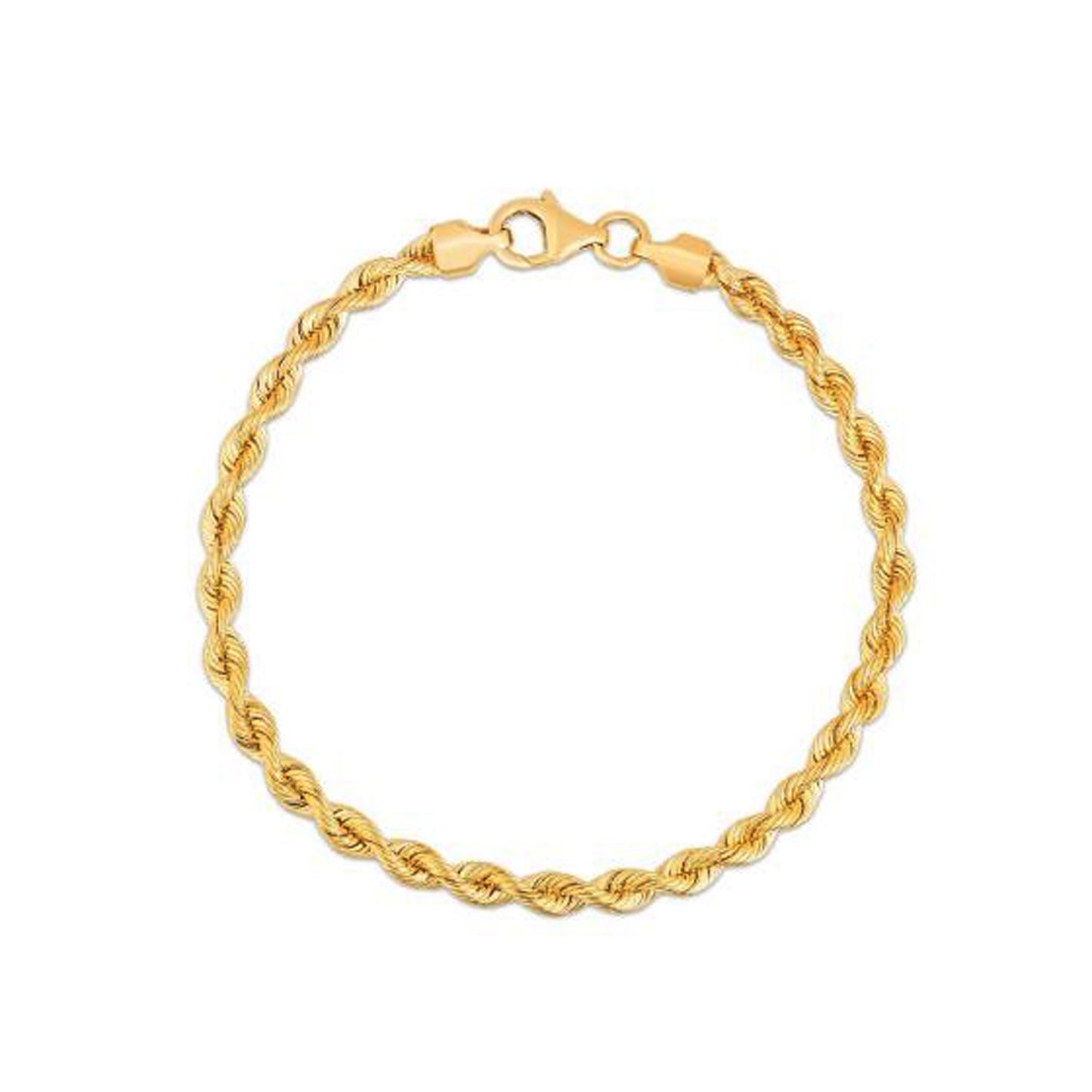 Silk Rope Chain Bracelet in 14k Yellow Gold  (3.70 mm) 