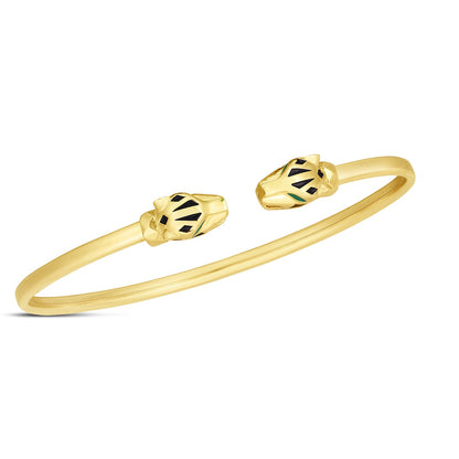 14k Yellow Gold Panther Bangle (3.00 mm) 