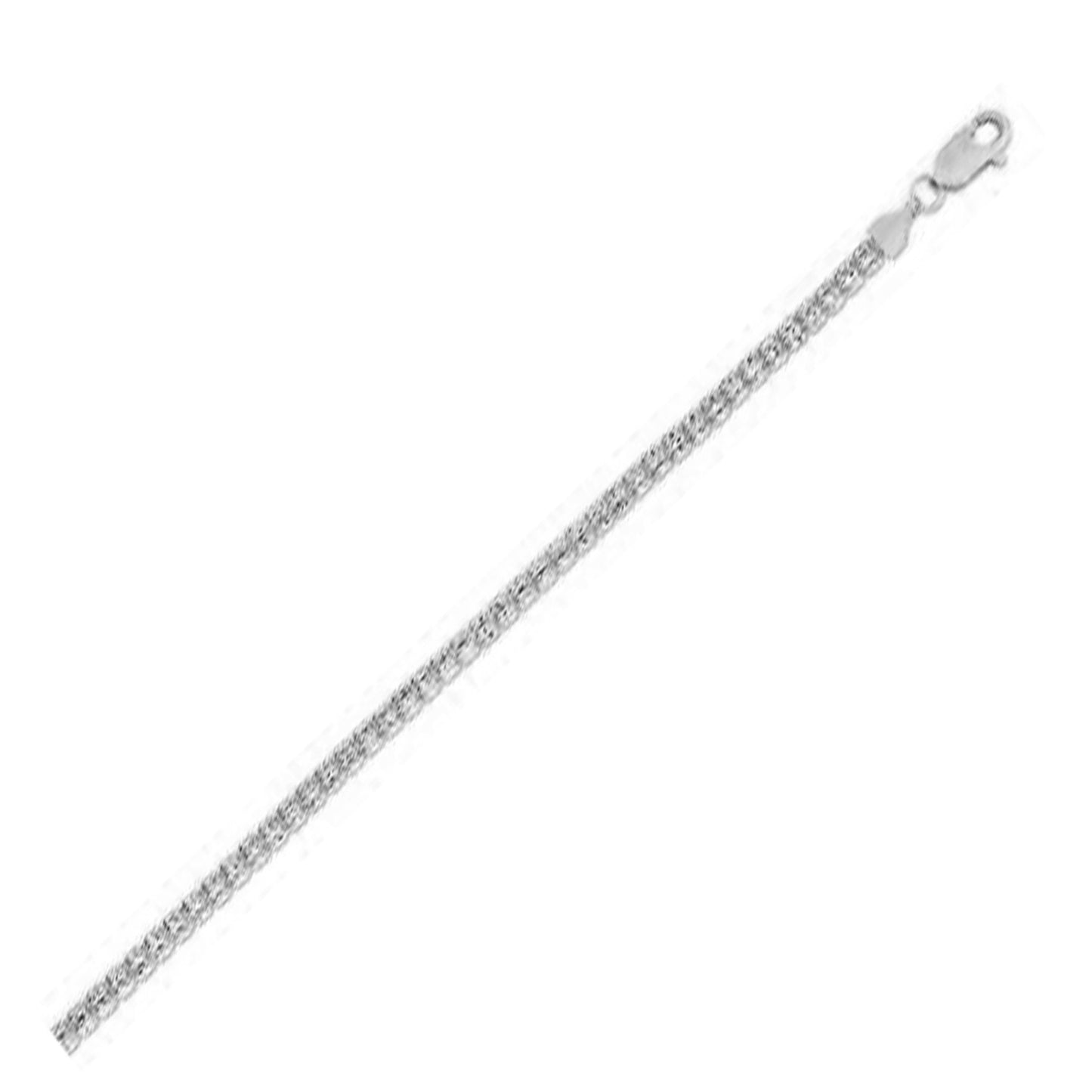 Ice Barrel Chain Bracelet in 14k White Gold (3.1 mm) 