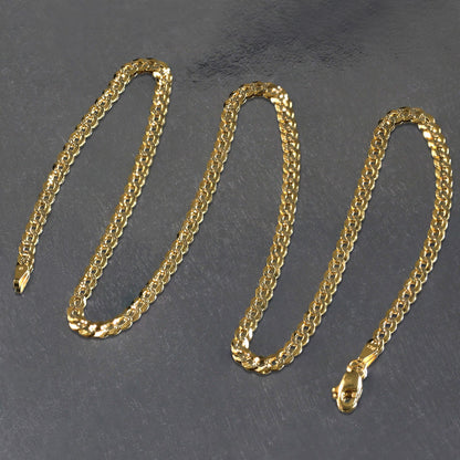 14k Two Tone Gold Pave Curb Chain (3.60 mm) 