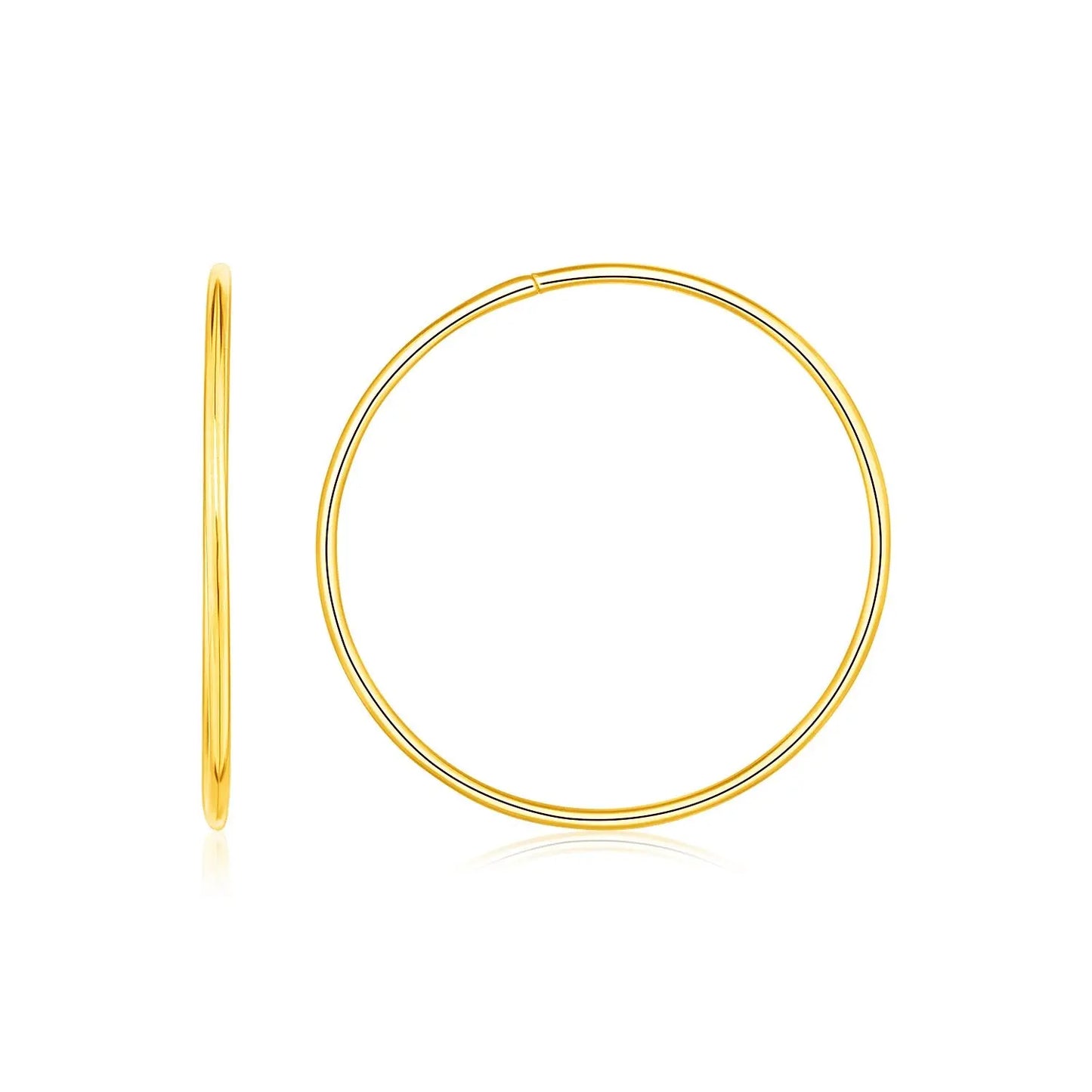 Endless Hoop Style Earrings in 14K Yellow Gold 