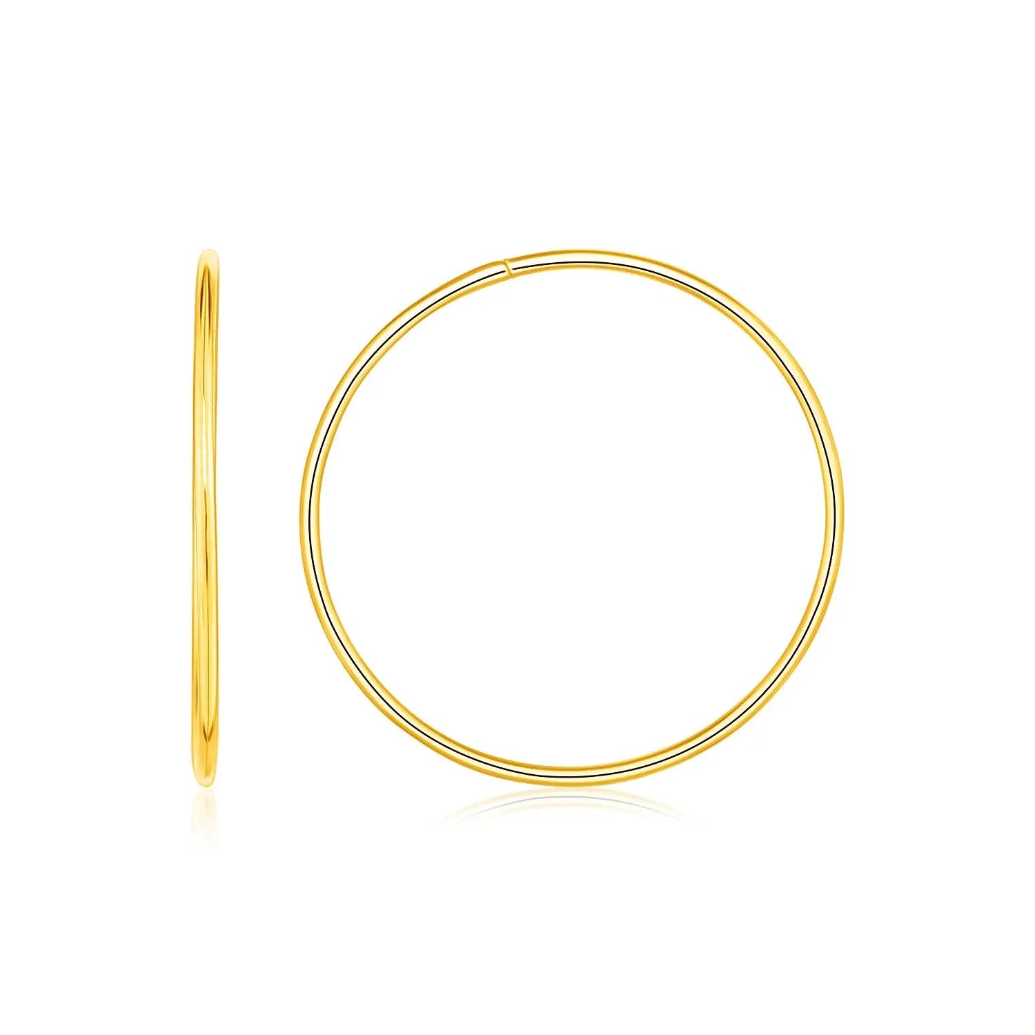 Endless Hoop Style Earrings in 14K Yellow Gold 