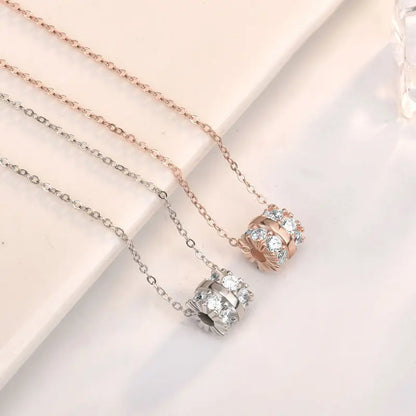 New CZ Lucky Beads 925 Sterling Silver Necklace 