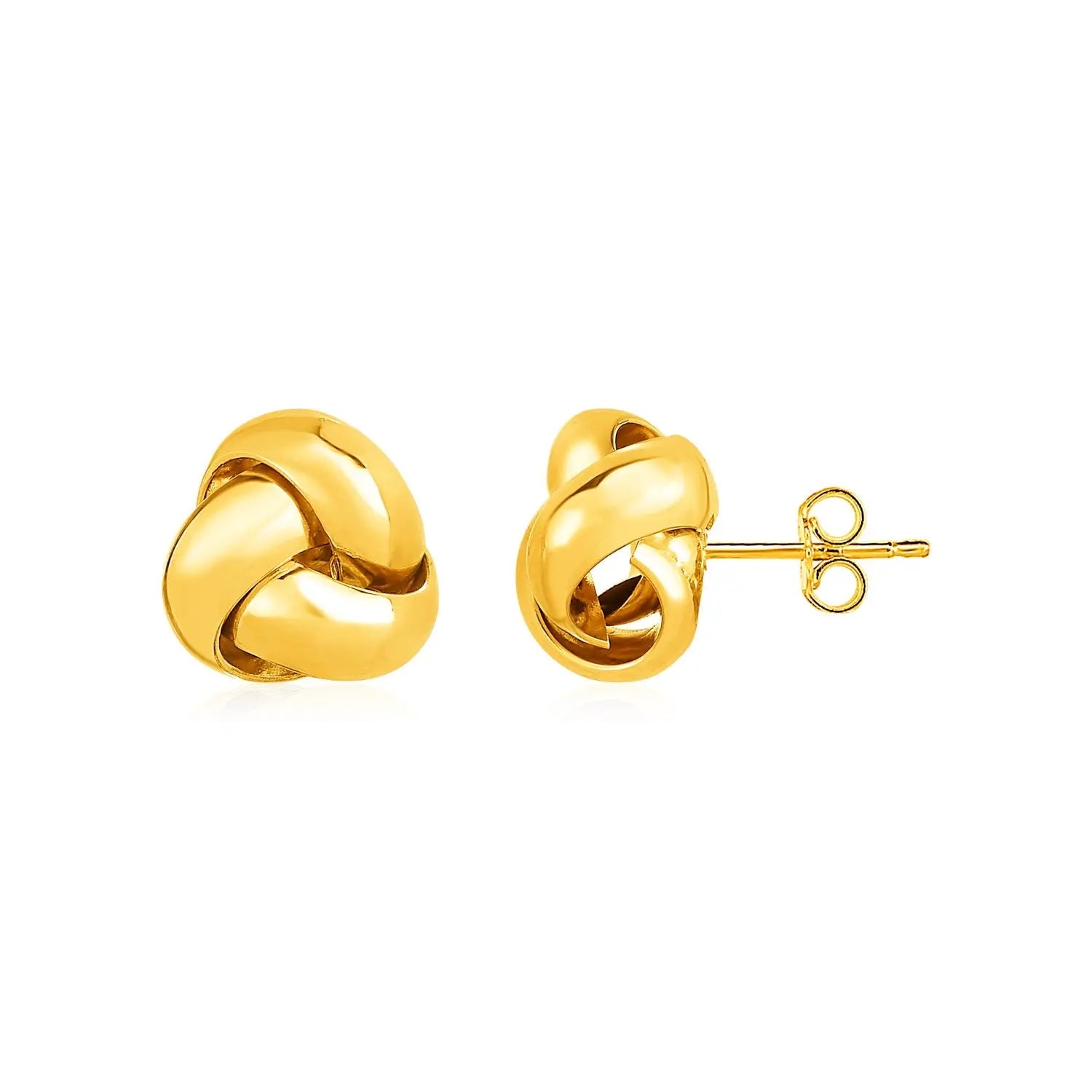 Polished Love Knot Post Earrings in 14k Yellow Gold 