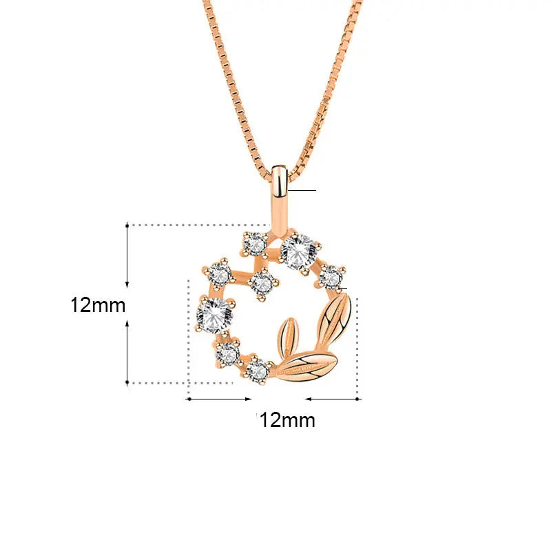 Women CZ Garland 925 Sterling Silver Necklace 